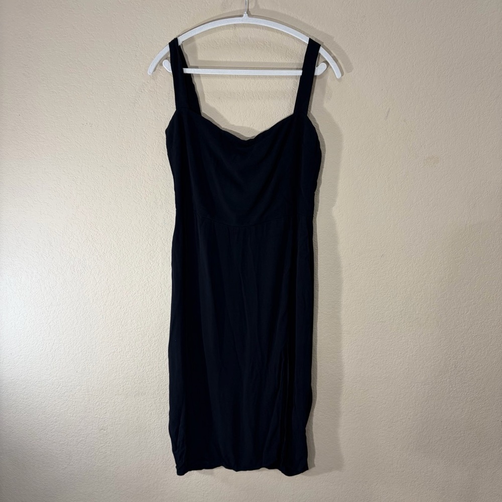 Reformation Black Sleeveless Midi Dress Womens Sz 12 Classic Quiet Luxury Grunge